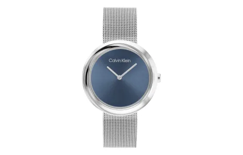 CALVIN KLEIN Wrist Watches Quartz Movement Stainless Steel Strap 34mm Blue Dial Women's Watch 30m Water Resistant
