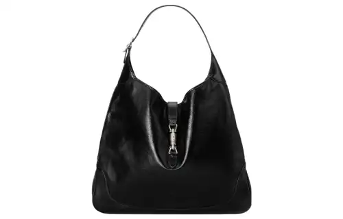 GUCCI Jackie 1961 Leather Crescent Shoulder Bag Shoulder Bag Unisex Black