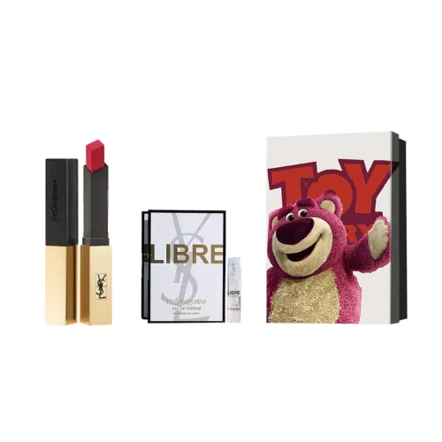 YSL, bar, makeup primer, set, strawberry, perfume, lipstick, gift box, 2G, 1.2 ml