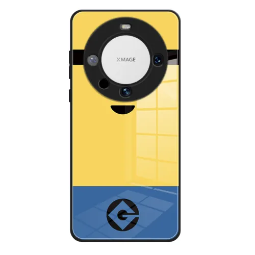 US 10 cents MSMF mobile phone case Huawei HUAWEI mate60pro minion pattern skin-friendly ultra-thin liquid glass protective cover high-end sense for men and women