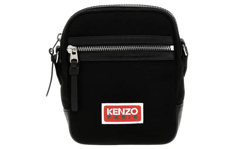 KENZO Canvas Bag, Shoulder Bag, Crossbody Bag Men's Black