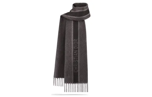 DIOR Knit Scarves Women's Coal Gray