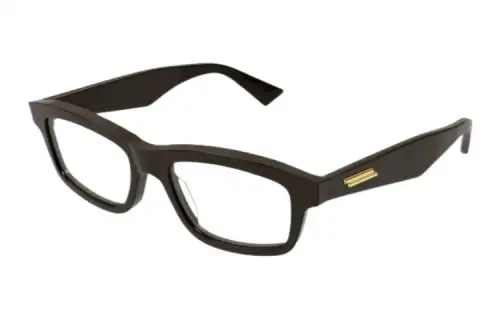 Bottega Veneta Plastic Irregular Shape Eyeglass Frames Men's Black