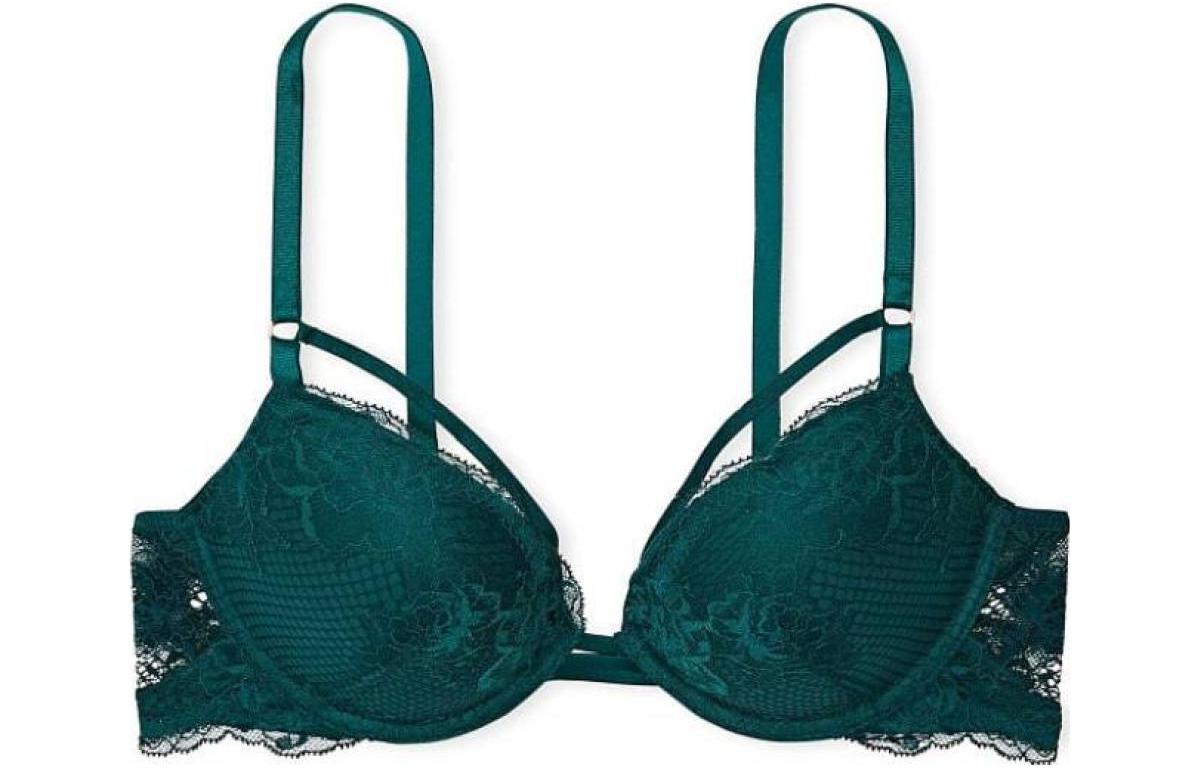 Victoria's Secret /Victoria's Secret Very Sexy Series Sexy Flower Lace 3/4 Cup Push-Up Bra Ivy Green