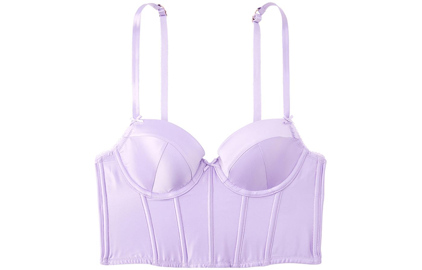 Victoria's Secret /Victoria's Secret Dream Angels Series Smooth Satin Thin Pad Shapewear Herringbone Bra Light Purple