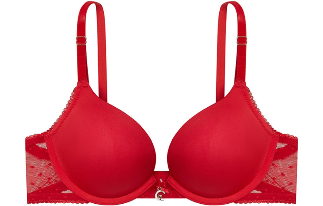Victoria's Secret /Victoria's Secret Dream angels series solid color patchwork bra red