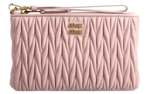 MIU MIU Lambskin Clutch Women's Pink