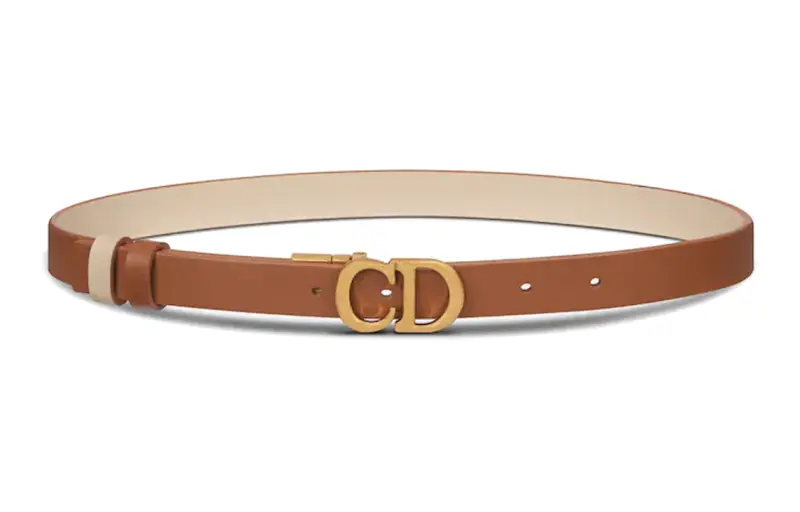 DIOR Cow Leather Belts Women's Brown Width 2CM