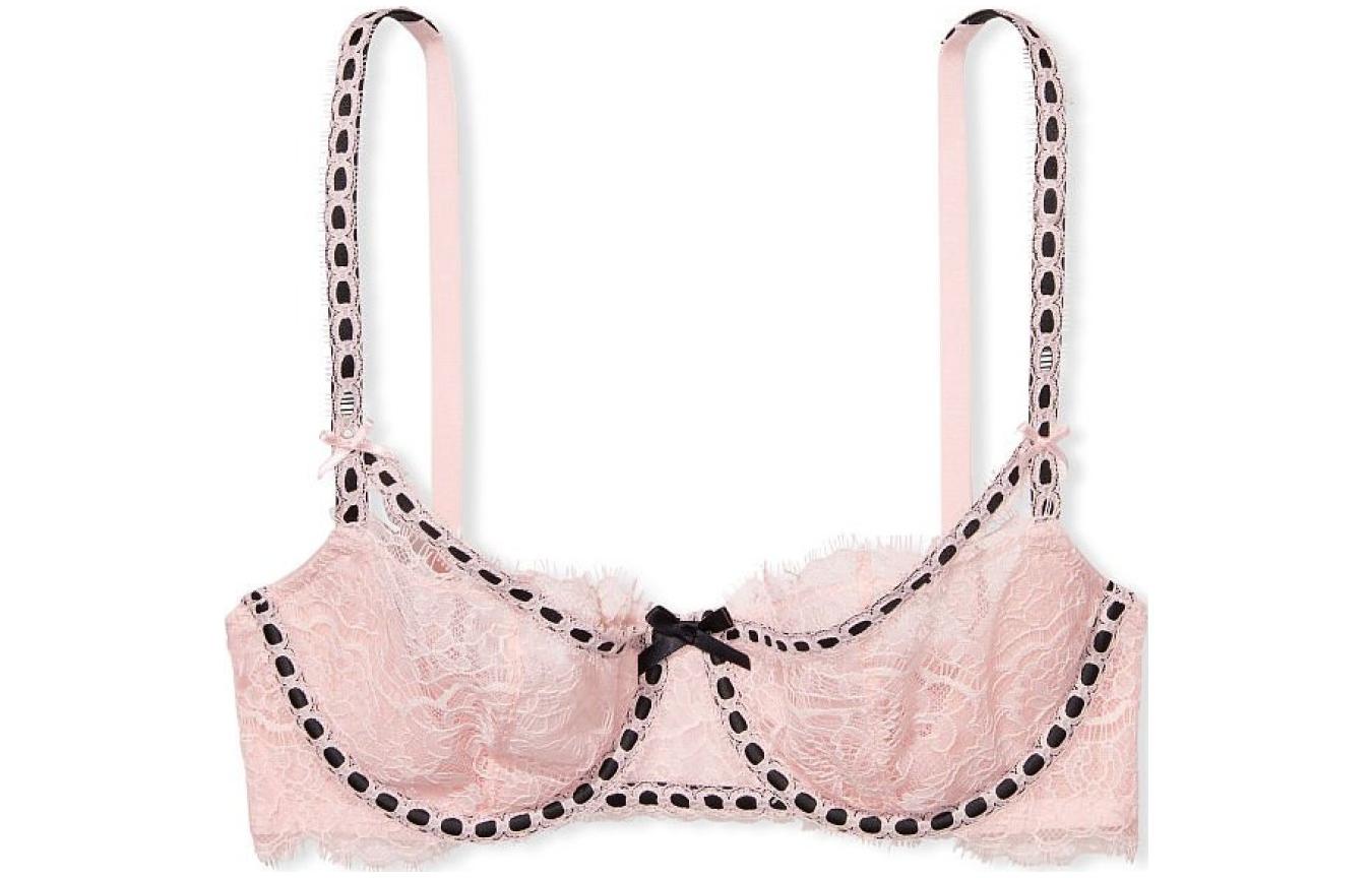 Victoria's Secret /Victoria's Secret Dream Angels Series Contrast Color Bow Decorated Bra Angel Pink