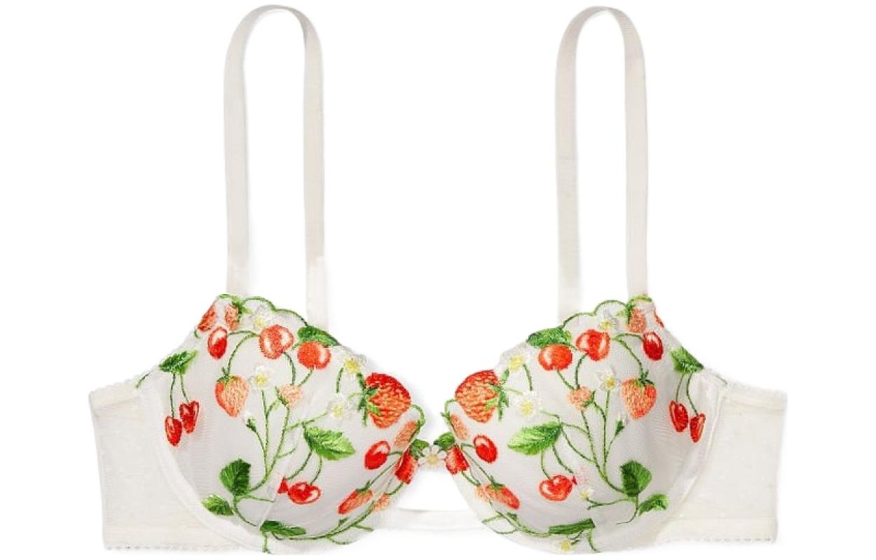 Victoria's Secret /Victoria's Secret Deram Angels Series Embroidered Transparent Mesh Sexy Hollow 3/4 Cup Thin Bra White