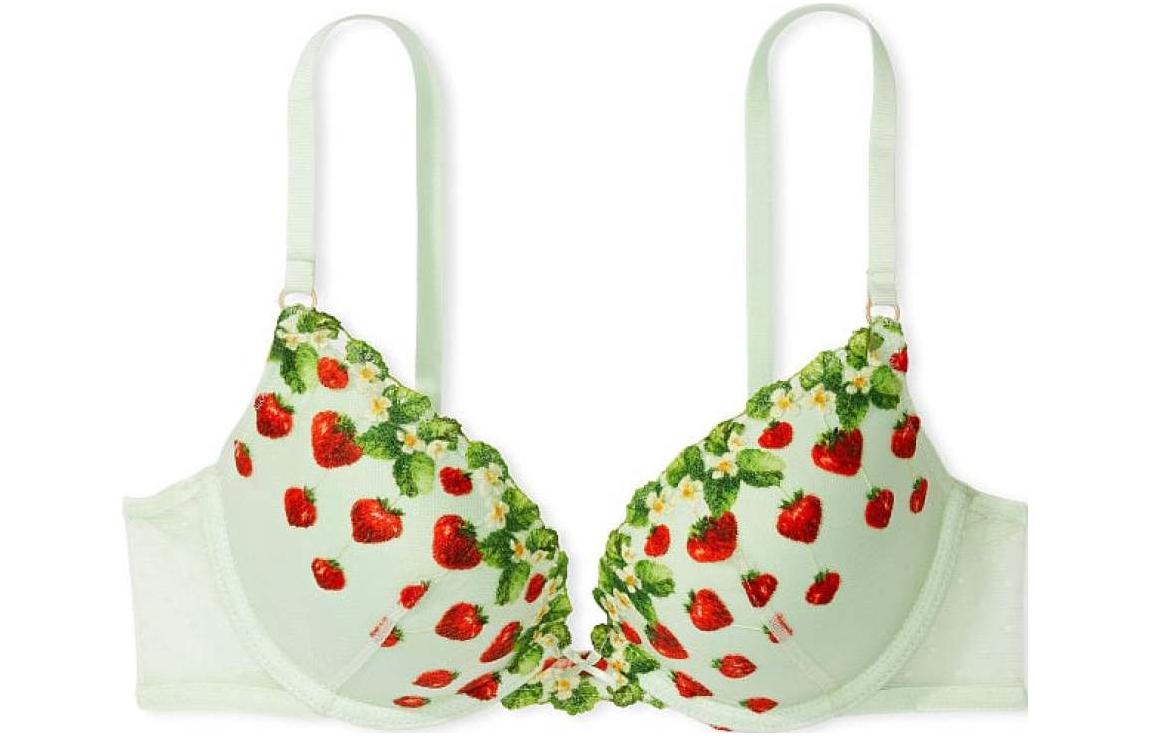 Victoria's Secret /Victoria's Secret Deram Angels Series Floral Lace Embroidered Mesh Splicing Push-Up Bra Ice Green