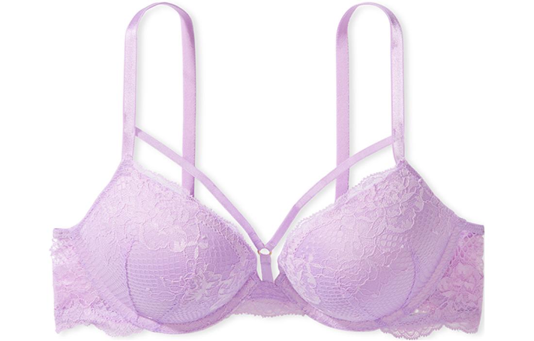 Victoria's Secret /Victoria's Secret Very Sexy Series Enhanced Push-Up Solid Color Lace Bra Taro Purple