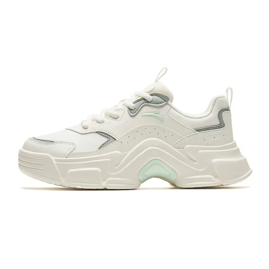 ANTA Casual Shoes Women's Low-Top Ivory White/Tale Green