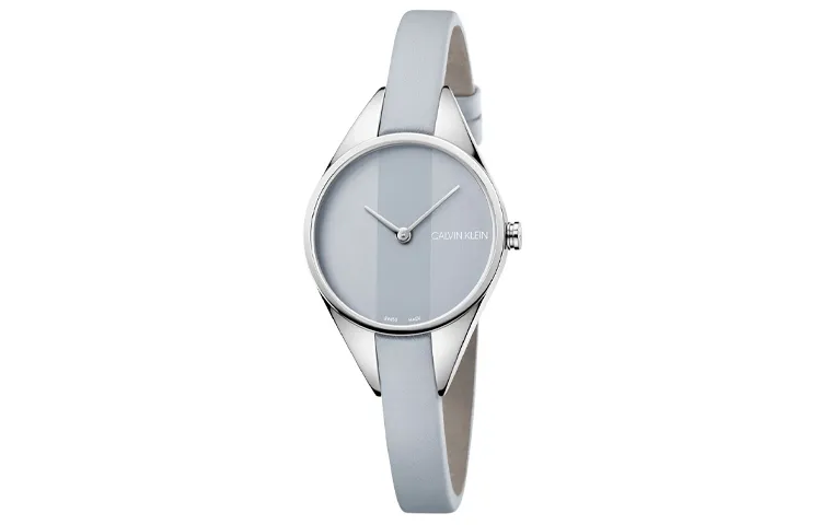 CALVIN KLEIN Rebel Collection Wrist Watches Quartz Movement Leather Strap 29mm Gray Dial Women's Watch