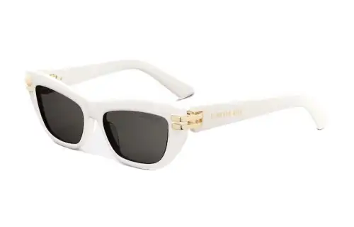 DIOR Acetate Irregular Shape Sunglasses Women's White