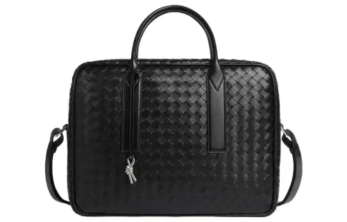 Bottega Veneta Calfskin Weekend Casual Bag, Shoulder Bag, Crossbody Bag, Handbag Medium Men's Black