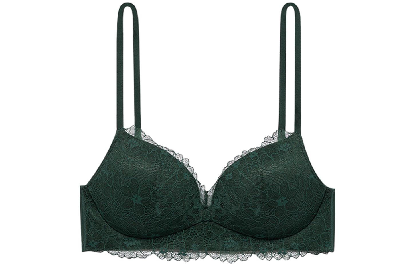 Victoria's Secret /Victoria's Secret Very Sexy Series Sexy Flower Lace Covered 3/4 Cup Bra Elegant Green
