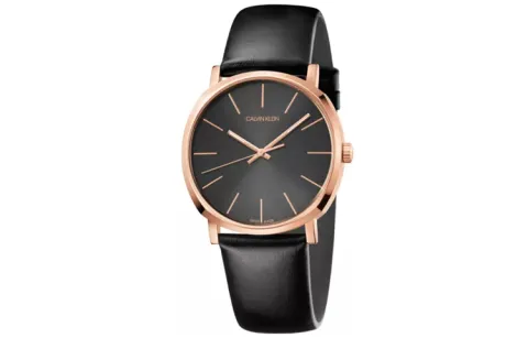 CALVIN KLEIN Wrist Watches Quartz Movement Leather Strap 40mm Black Dial Men's Watches 30m Water Resistant