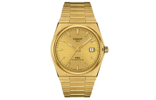 TISSOT PRX Automatic Mechanical Movement 100m Waterproof Men's Watches Watch 40mm Gold Dial Stainless Steel Case