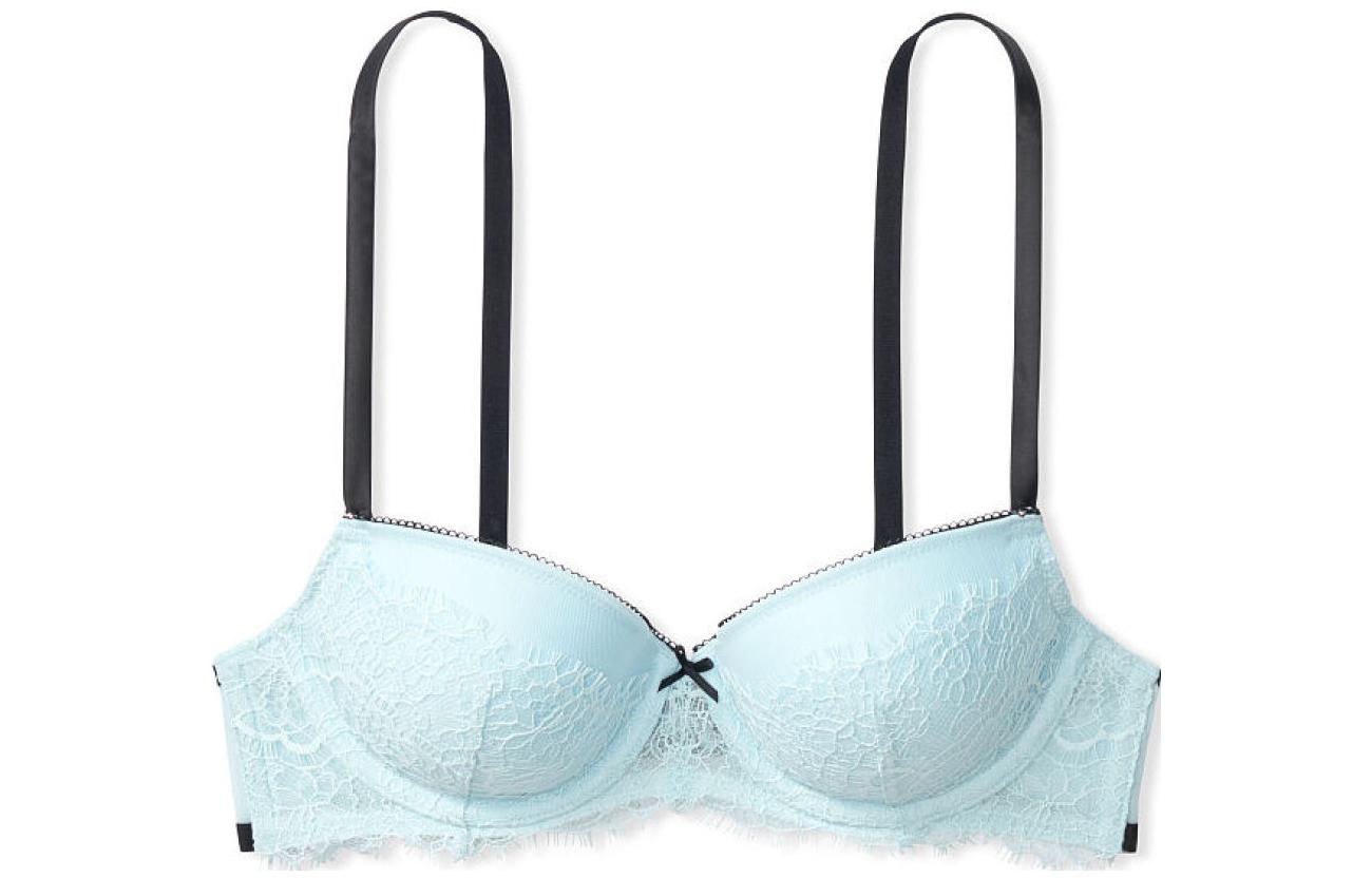 Victoria's Secret /Victoria's Secret Dream Angels Series Floral Lace Thin Padded 3/4 Cup Bra Light Blue
