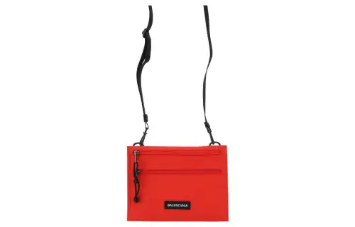 Balenciaga Nylon Shoulder Bag, Crossbody Bag Men's Red