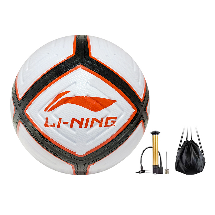 Li Ning Size 5 Ball Soccer Ball TPU Seamless Thermal bonding Unisex White/Orange