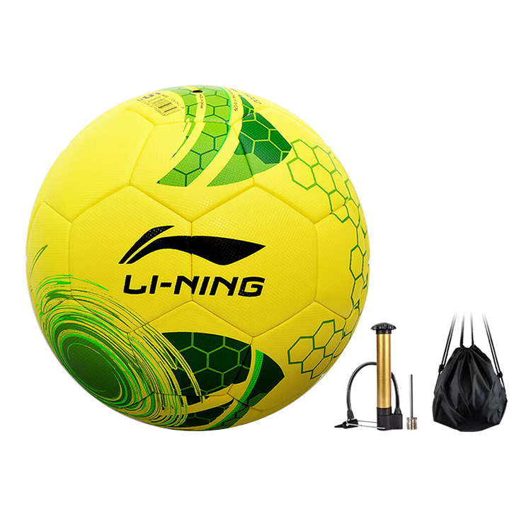 Li Ning LFQK579 2 Seamless Thermal bonding Pu Fluorescent Yellow Green Soccer Ball Unisex