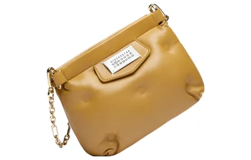Maison Margiela Glam Slam Leather Cloud Bag One Shoulder Crossbody Clutch Women's Yellow