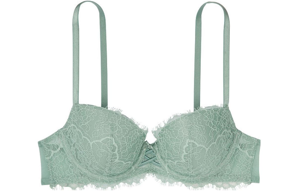 Victoria's Secret /Victoria's Secret DREAM ANGELS Series Lace Mesh Thin 3/4 Cup Bra Sage Green