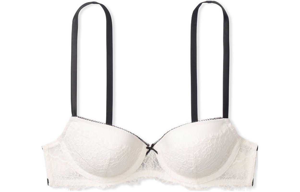 Victoria's Secret /Victoria's Secret Dream Angels Series Sexy Floral Lace Thin Padded 3/4 Cup Bra Coconut White