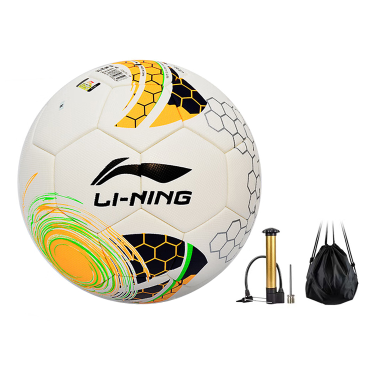 Li Ning Size 5 Soccer Ball Pu Seamless Thermal bonding Unisex White/Neon Orange