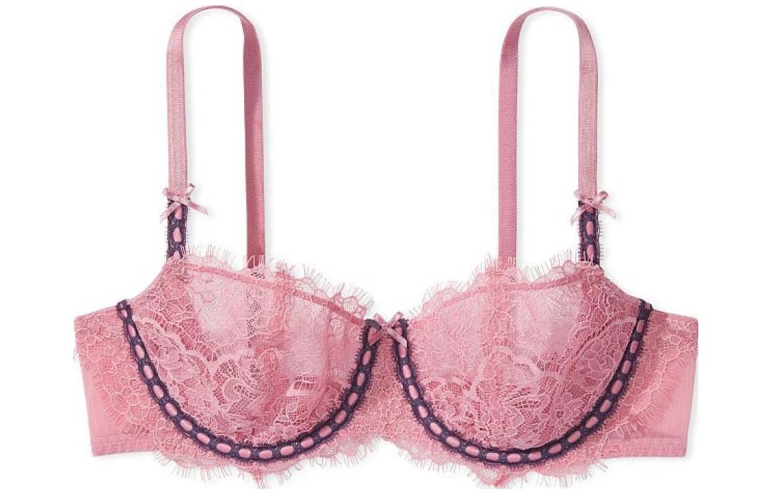 Victoria's Secret /Victoria's Secret Dream Angels Series Floral Lace Unpadded Ultra-Thin Bra Rose Purple