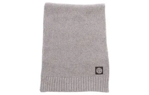 STONE ISLAND Compass-Motif Ribbed Knitted Scarf