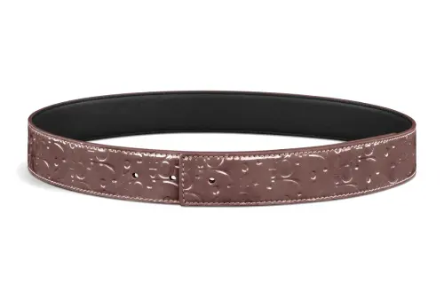 DIOR Double Sided, Print Effect Leather Belts Men's Plum Red Width 3.5cm