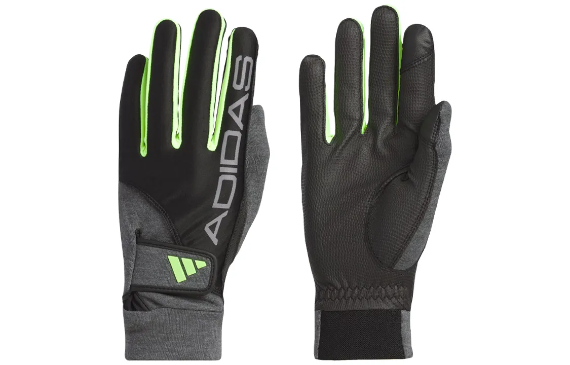 Adidas Recycled Polyester, Polyurethane, Elastane, Artificial Leather, Cotton Glove Men's Dark Heather Gray