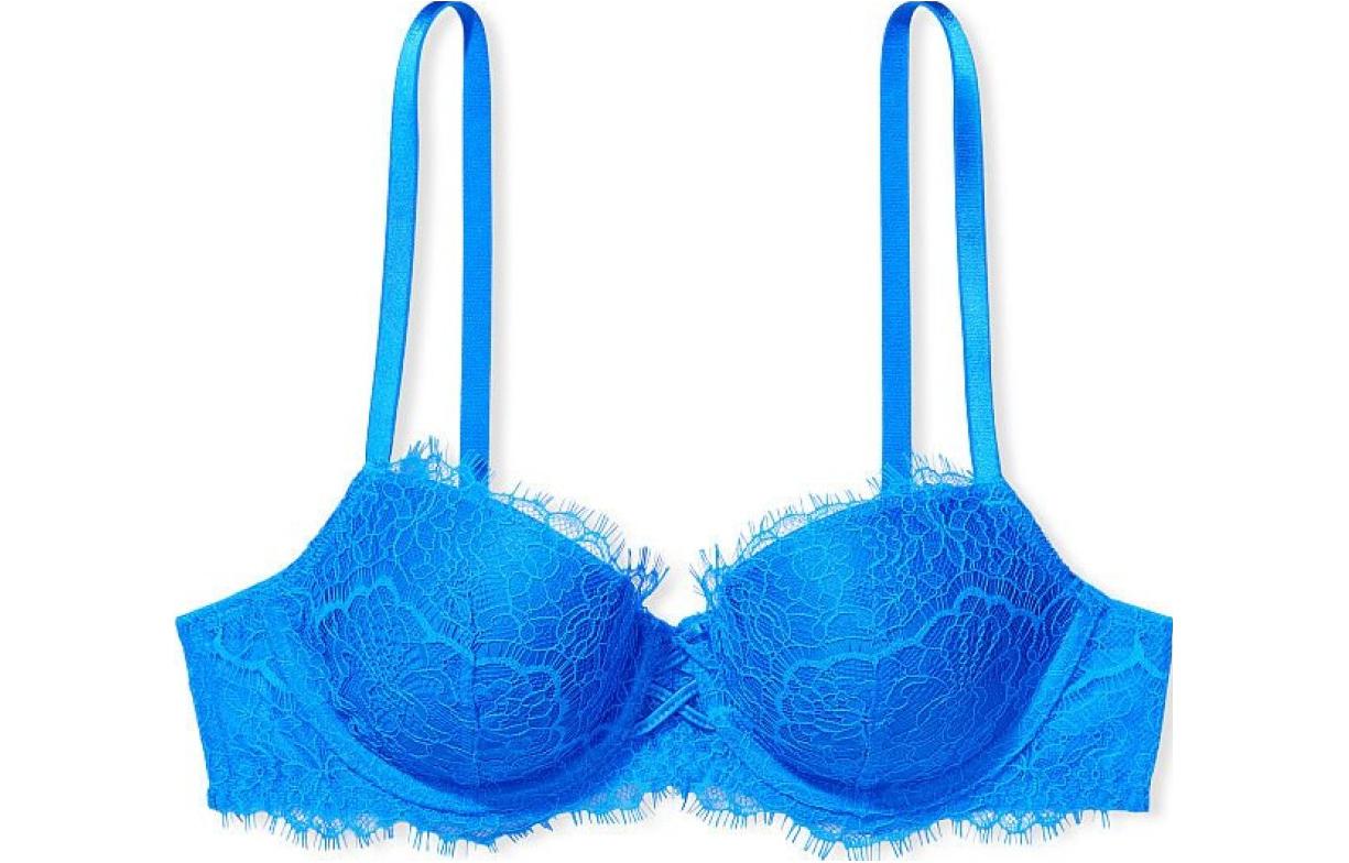 Victoria's Secret /Victoria's Secret DREAM ANGELS Series Lace Mesh Thin 3/4 Cup Bra Blue