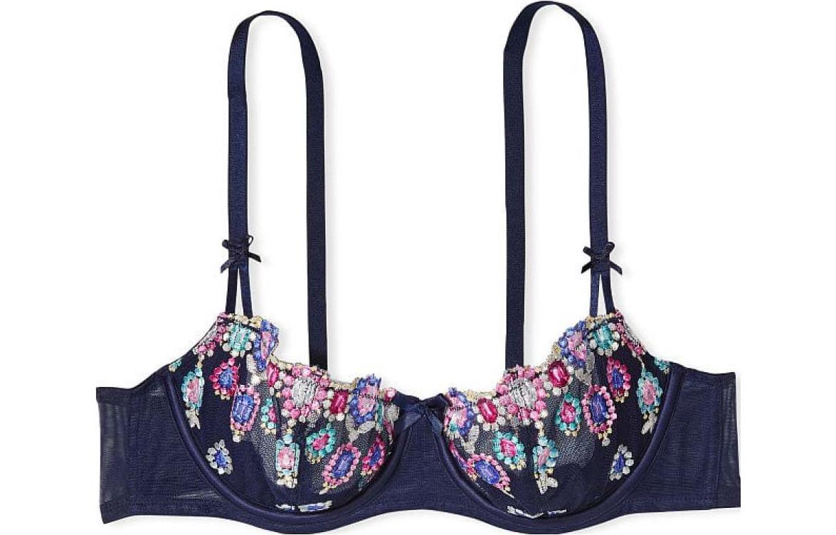 Victoria's Secret /Victoria's Secret Dream Angels Series Unpadded Embroidered Bra Royal Blue