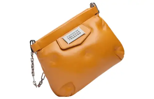 Maison Margiela Glam Slam Plain Weave Leather One Shoulder Crossbody Clutch Women's Butter Candy