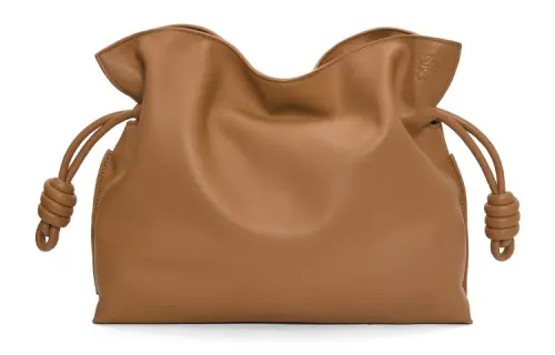 LOEWE Flamenco Napa Calf Leather One Shoulder Clutch Large Women's Brown