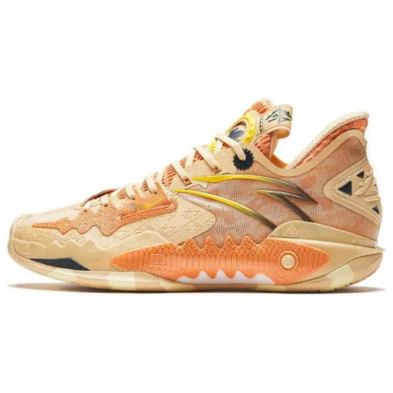 ANTA Shock Wave 5 Basketball Shoes Men High-Top Warm Sand/Apricot Yellow