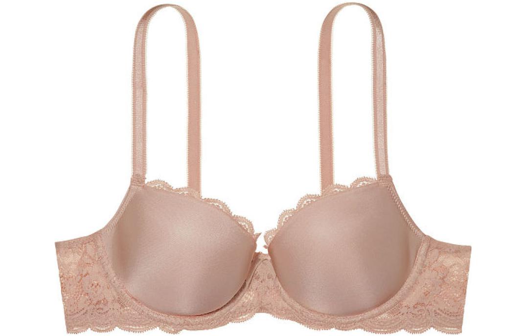 Victoria's Secret /Victoria's Secret Dream Angels Series Solid Color Lace Trim Bra Nude Pink