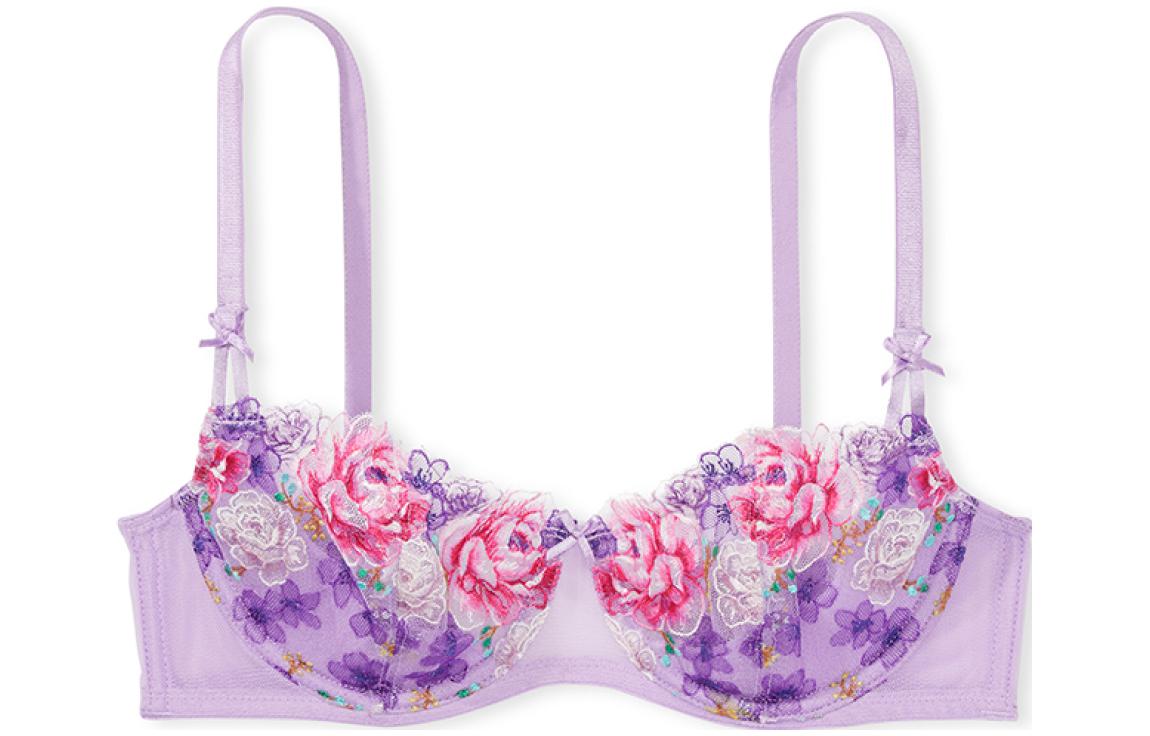 Victoria's Secret /Victoria's Secret Dream Angels Series Sexy Flower Lace Embroidered Bra Purple