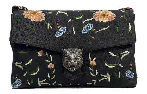 GUCCI Dionysus Leather Flap Bag Messenger Bag Shoulder Bag Large Women's Black