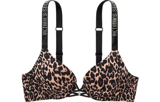 Victoria's Secret Bra Women's Black Leopard Print