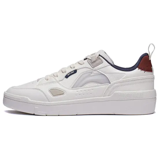 LiNing Common 80s Wear resistant And Lightweight Low Top Skateboard Shoes Men's White