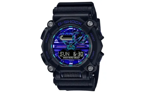 CASIO Men Liquid Crystal/Analog Dual Display Series Black Watch GA-900VB-1APR