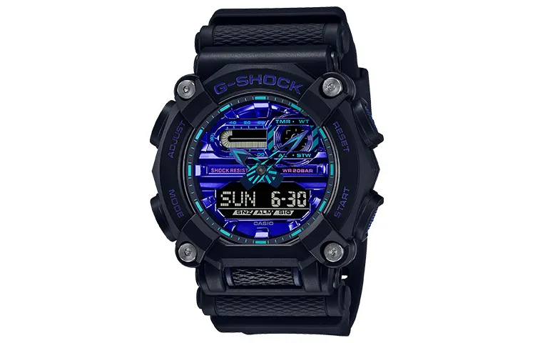 CASIO Men Liquid Crystal/Analog Dual Display Series Black Watch GA-900VB-1APR