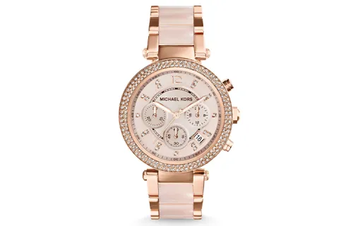 MICHAEL KORS PARKER Wrist Watches Quartz Movement Stainless Steel Strap Pink Watch Dial Women's Watch