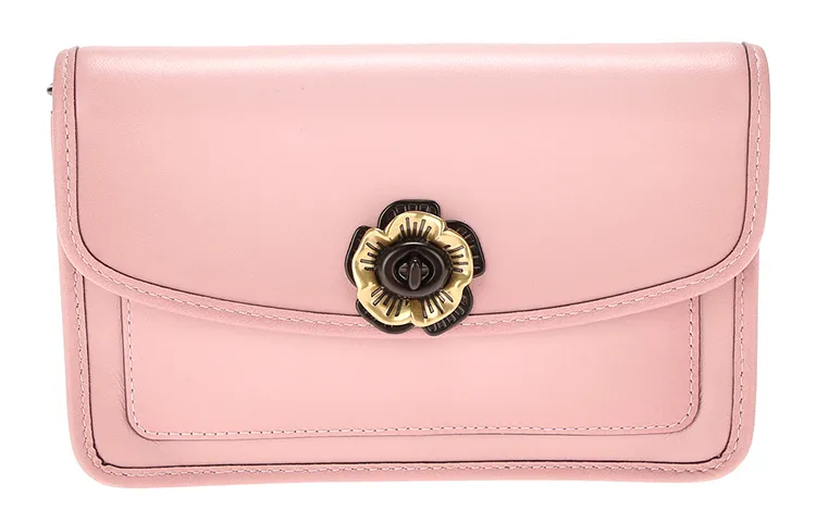 COACH PARKER Shiny Leather Crossbody Bag, Shoulder Bag Women's Pink