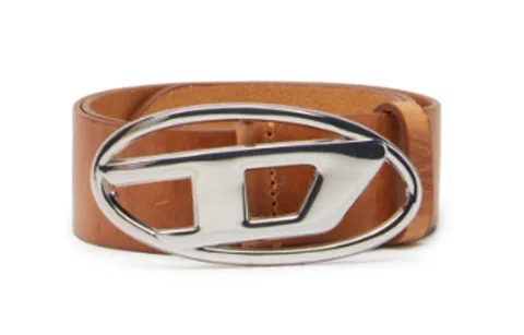 DIESEL B 1Dr Logo Plaque Buckled Belt